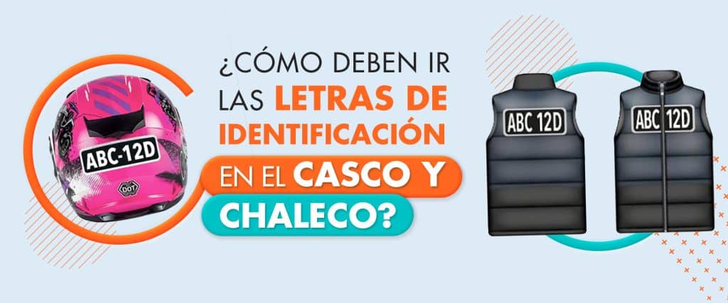 Letras de identificación en casco y chaleco Moters